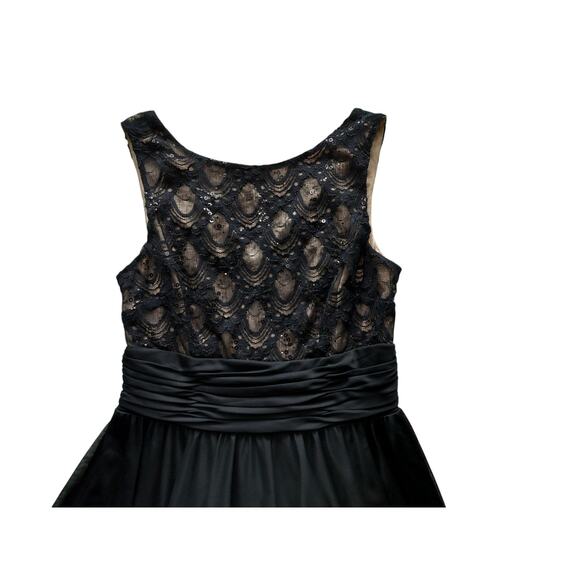 New JH Evenings Women's Black Sleeveless Lace Sequins Cocktail Dress Size 8 - Picture 3 of 13